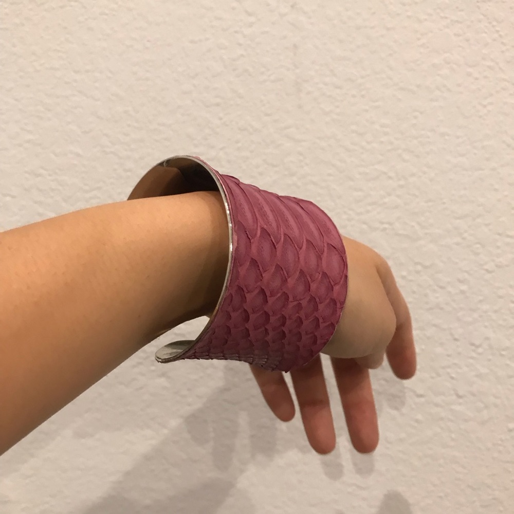 Purple genuine python bangle - Picture 3 of 3